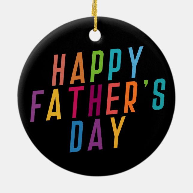 Simple Happy Father's Day Typography | Ornament (Back)