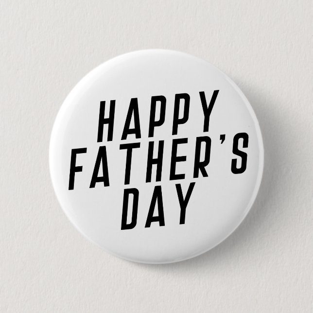 Simple Happy Father's Day Typography | Pin Button (Front)