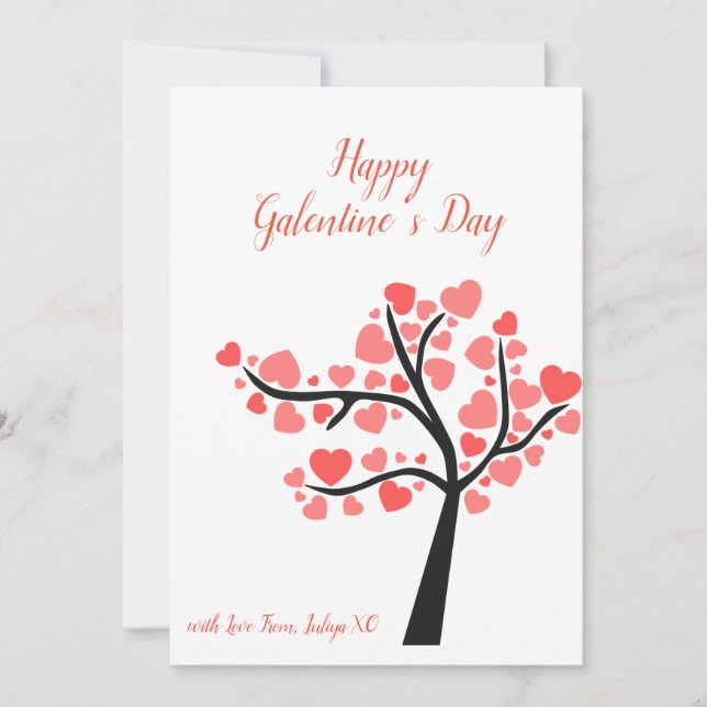 Simple Happy Galentine's Day Holiday Card (Front)