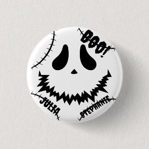Simple Happy Halloween Boo family and friends Name Button