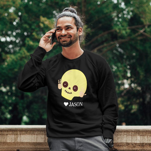 Simple Happy Halloween Boo Skeleton Skull Sweatshirt (Creator Uploaded)
