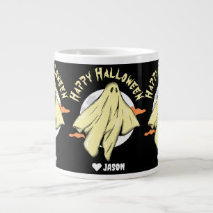 Simple Happy Halloween boo spooky ghost Giant Coffee Mug