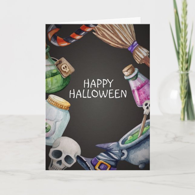 Simple Happy Halloween Greeting Card (Front)