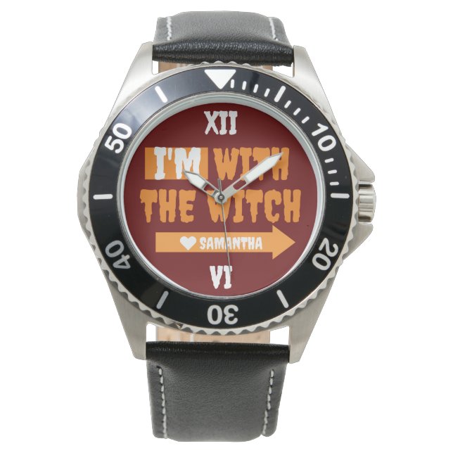 Simple Happy Halloween i'm with the witch costum Watch (Front)