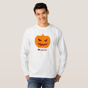 Simple Happy Halloween spooky orange pumpkin T-Shirt