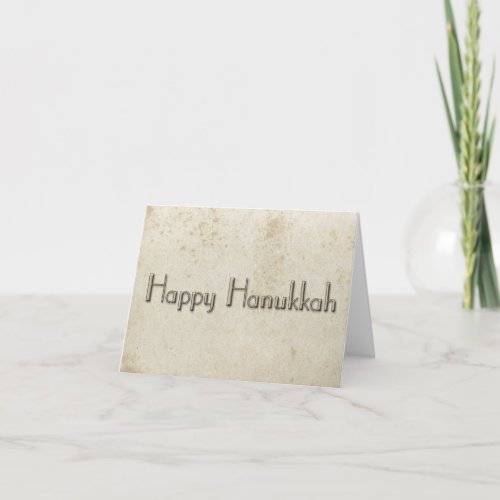 Simple Happy Hanukkah Vintage Stained Paper Holiday Card