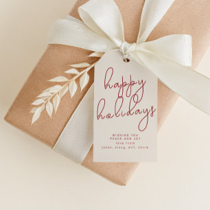 Simple Happy Holiday with Custom Name Tag