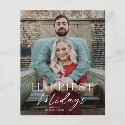 Simple Happy Holidays Budget Photo Holiday Card