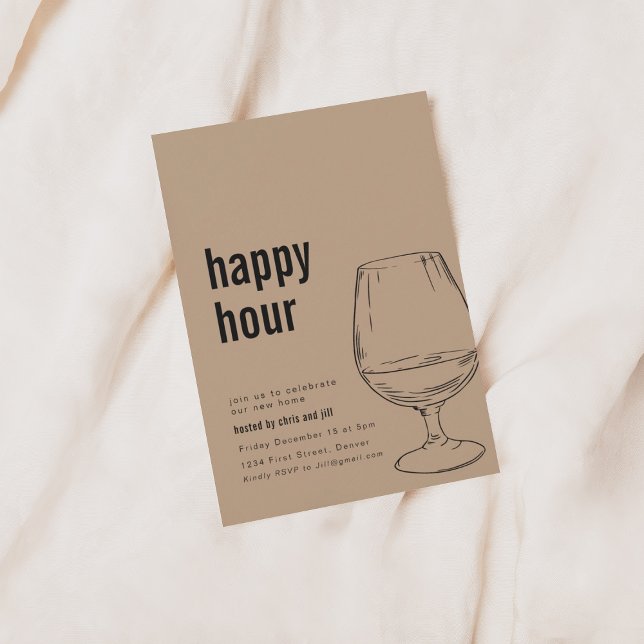 Simple Happy Hour House Party Invitation (Creator Uploaded)