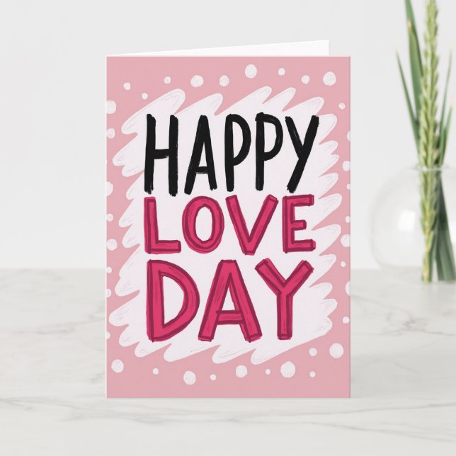 Simple Happy Love Day Dot Card (Front)