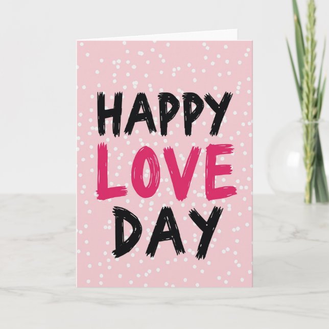 Simple Happy Love Day Polka Dot Card (Front)