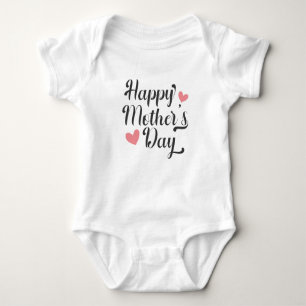 Simple Happy Mother's Day Calligraphy Bodysuit