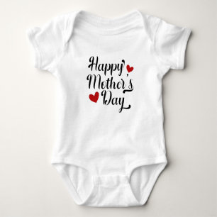 Simple Happy Mother's Day Calligraphy   Bodysuit