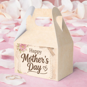 Simple Happy Mother's Day Calligraphy Floral    Favor Boxes