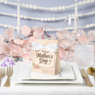 Simple Happy Mother's Day Calligraphy Floral    Favor Boxes