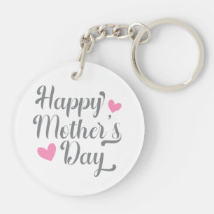 Simple Happy Mother's Day Calligraphy Keychain