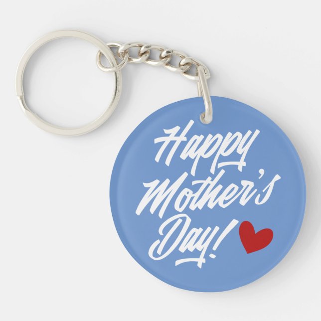 Simple Happy Mother's Day Calligraphy | Keychain (Front)