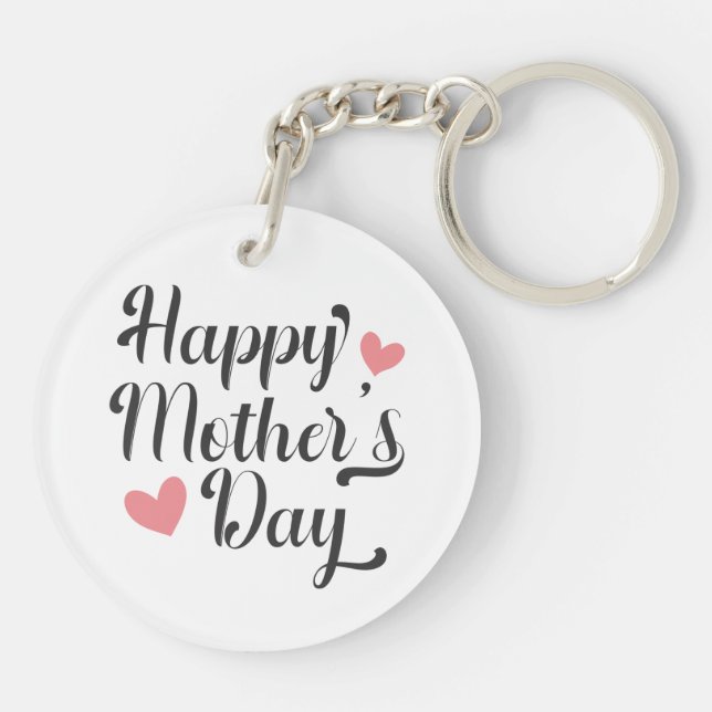 Simple Happy Mother's Day Calligraphy | Keychain (Back)