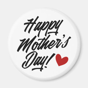 Simple Happy Mother's Day Calligraphy Magnet