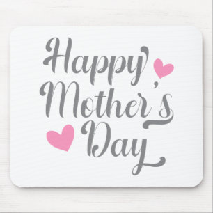 Simple Happy Mother's Day Calligraphy Mouse Pad