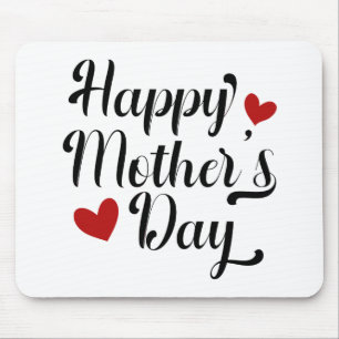 Simple Happy Mother's Day Calligraphy Mouse Pad