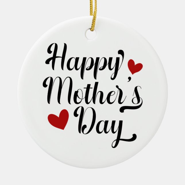 Simple Happy Mother's Day Calligraphy | Ornament (Front)