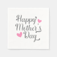 Simple Happy Mother's Day Calligraphy Paper Napkin