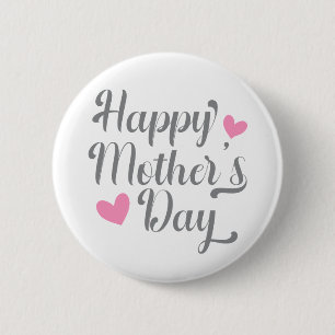Simple Happy Mother's Day Calligraphy   Pin Button