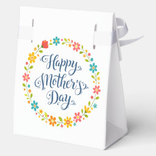 Simple Happy Mother's Day Floral Calligraphy    Favor Boxes