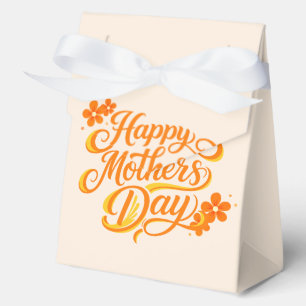 Simple Happy Mother's Day Floral Calligraphy    Favor Boxes