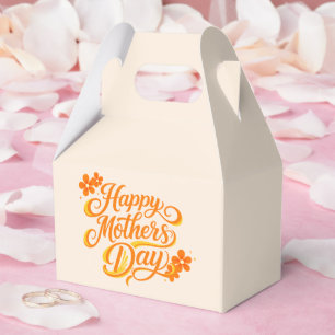 Simple Happy Mother's Day Floral Calligraphy    Favor Boxes