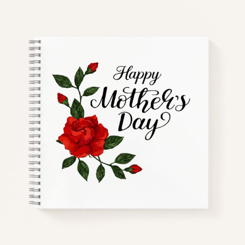 Simple Happy Mother's Day Floral Calligraphy |  Notebook