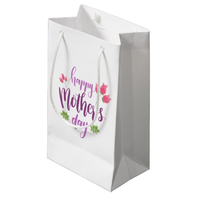 Simple Happy Mother's Day Floral | Gift Bag (Front Angled)
