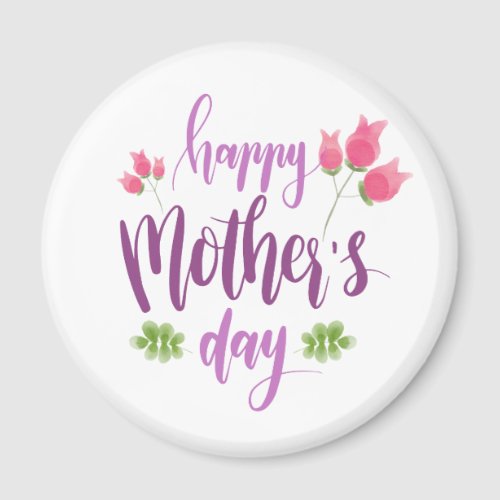 Simple Happy Mothers Day Floral  Magnet