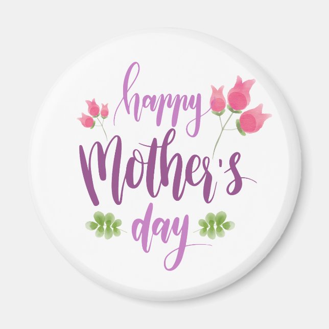 Simple Happy Mother's Day Floral | Magnet (Front)