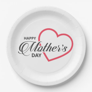 Simple Happy Mother's Day   Paper Plate