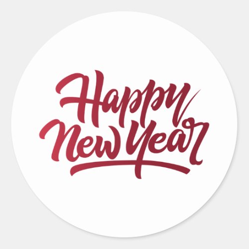 Simple Happy New Year Holiday Classic Round Sticker