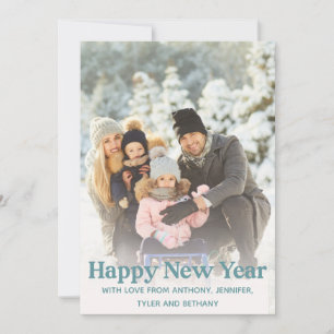 Simple Happy New Year Message Photo Holiday Card