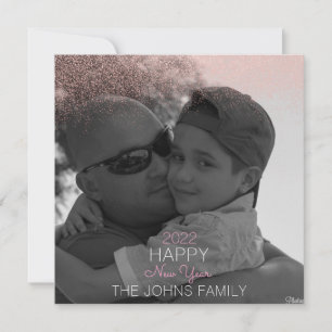 Simple Happy New Years Glitter Pink Photo