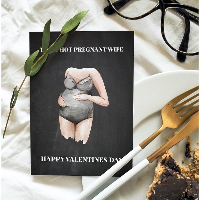 Simple Happy Pregnant Valentines Day Gift Holiday Postcard (Creator Uploaded)
