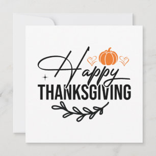 Simple Happy Thanksgiving Pumpkin  Holiday Card