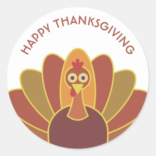 Simple Happy Thanksgiving Turkey  Sticker