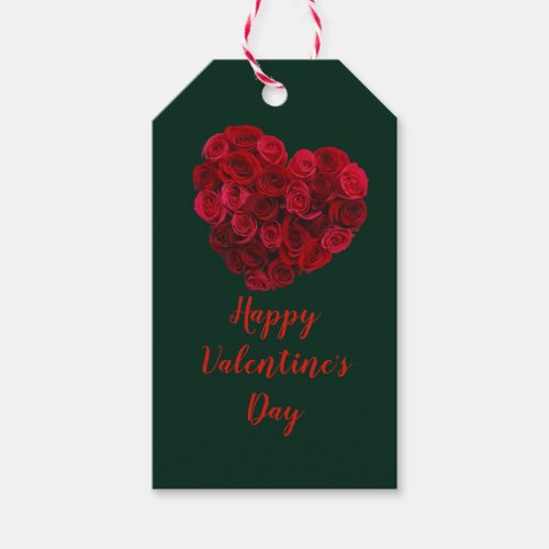 Simple Happy Valentines Day Heart on flowers Gift Gift Tags