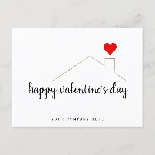 Simple Happy Valentines Day Real Estate Farming  Postcard