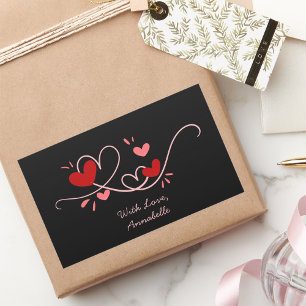 Simple Happy Valentines Day Rectangular Sticker