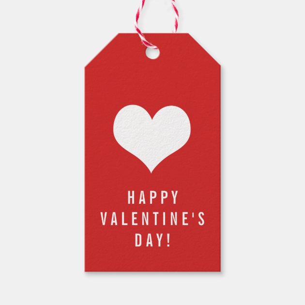 12 Happy Valentines Day Red Gingham Heart Gift Card Tag 