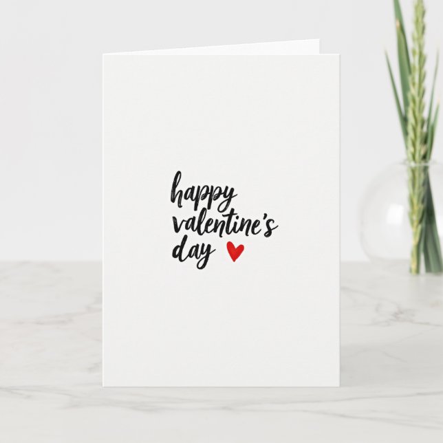 Simple Happy Valentines Heart Card (Front)