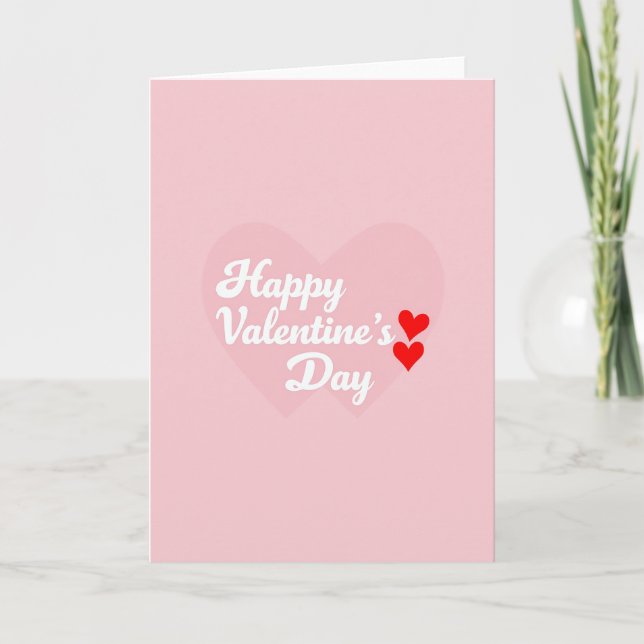 Simple Happy Valentines Hearts Card (Front)