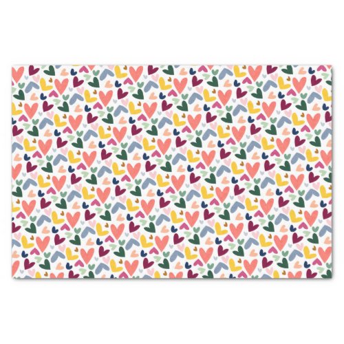 Simple Happy Valentines I Love You Heart Pattern Tissue Paper