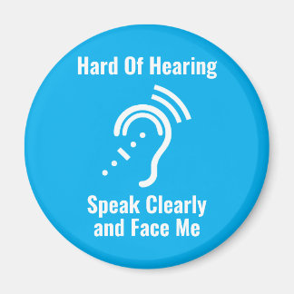 Simple Hard Of Hearing Blue Magnet